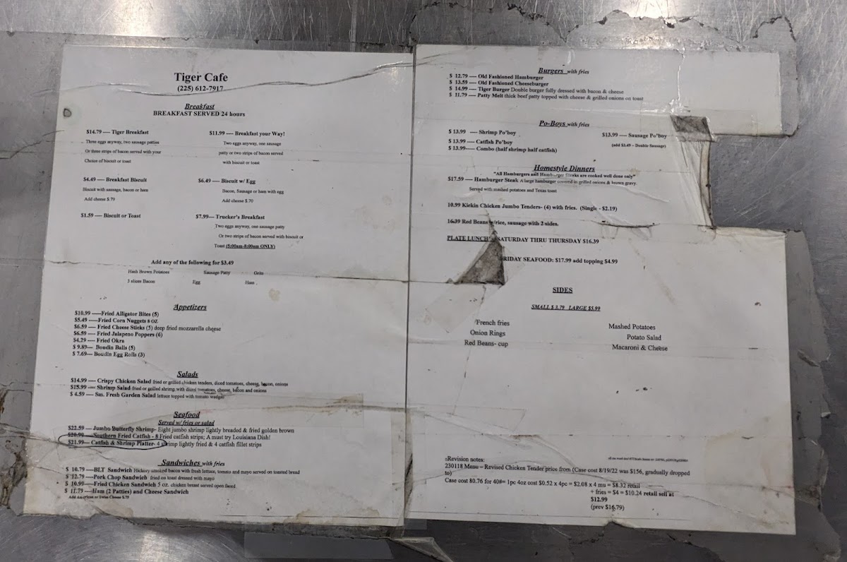 Tiger Cafe Menu - Image 3