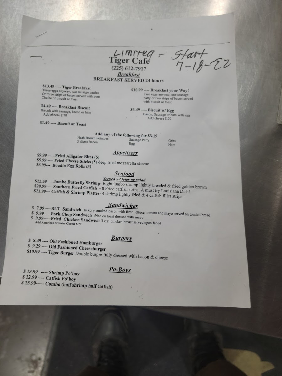 Tiger Cafe Menu - Image 4